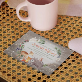 Modern Forest Friends Berries Cotton Baby Shower Inbjudningar