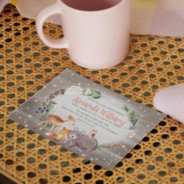 Modern Forest Friends Berries Cotton Baby Shower Inbjudningar (Skapare uppladdad)