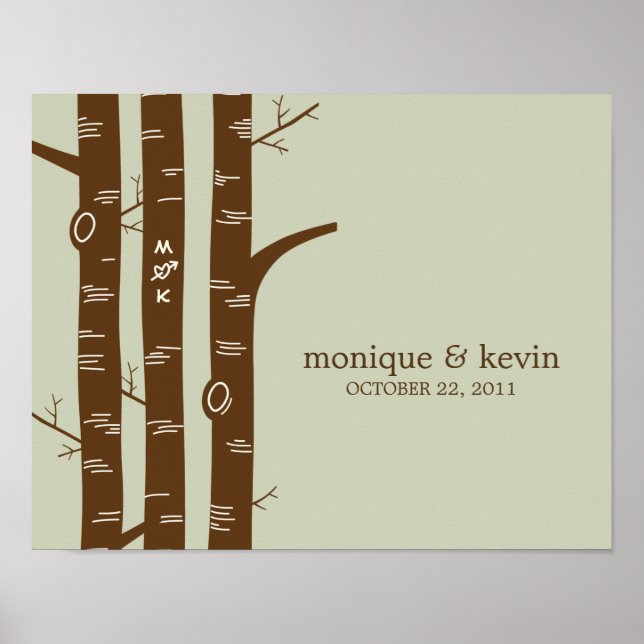 Modern Forest Personlig Wall Art - Sage - Poster (Framsidan)