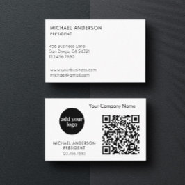 Modern företagsanpassad logotyp och QR-kod Visitkort