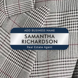 Modern företagsblå och Silver-anställd Namnbricka