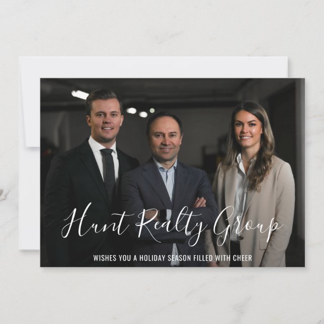 Modern företagsfotoföretagsjul julkort (Framsida)