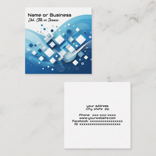 Modern företagsgrafik fyrkantigt visitkort (Fram/baksida)