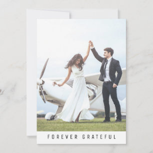 Modern Forever Grattis 2 Photo Bröllop Tack Kort
