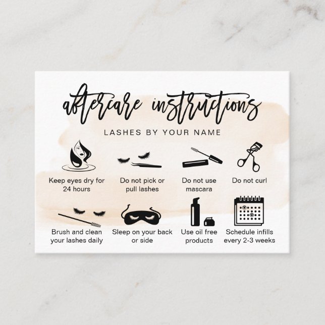 Modern förlängning av ögonfransarna för  rosa visitkort (Framsida)