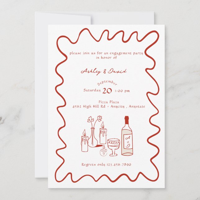Modern Förlovning | Whimsical Wedding-inbjudningar Inbjudningar (Framsida)