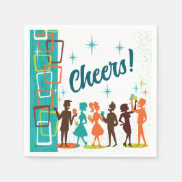 Modern Förlovningsfest i mitten av århundradet Pappersservett