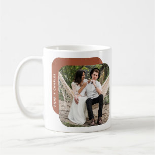 Modern form Nyligen två foto Bröllop Kaffemugg