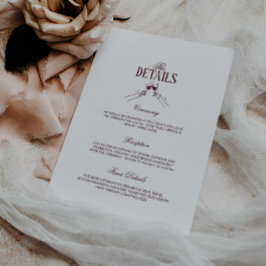 Modern Formal Burgundy Wedding Details Tilläggskort