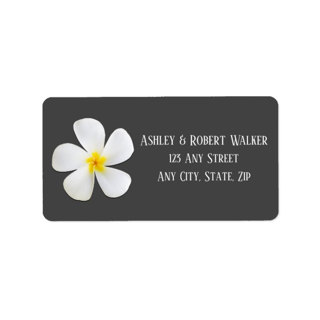 Modern Formal Classic, Vit på Mörk Grått, Bröllop Adressetikett (Framsidan)