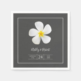 Modern Formal Classic, Vit på Mörk Grått, Bröllop Pappersservett