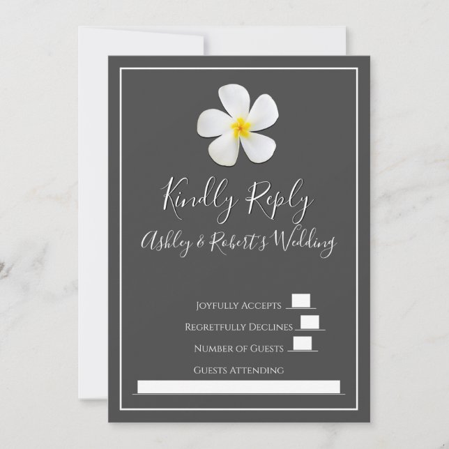 Modern Formal Classic, Vit på Mörk Grått, OSA Inbjudningar (Framsida)