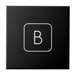 Modern formaterad inledande monogram Vit och sva Kakelplatta