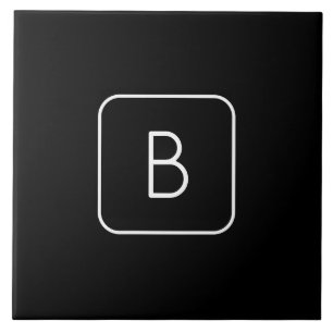 Modern formaterad inledande monogram Vit och sva Kakelplatta