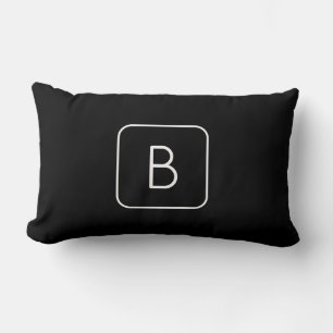 Modern formaterad inledande monogram Vit och sva Lumbarkudde