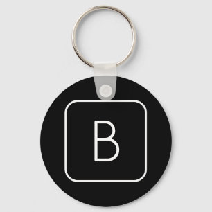 Modern formaterad inledande monogram Vit och sva Nyckelring