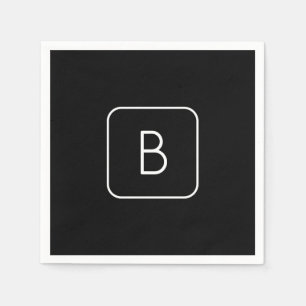 Modern formaterad inledande monogram Vit och sva Pappersservett