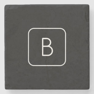 Modern formaterad inledande monogram Vit och sva Stenunderlägg