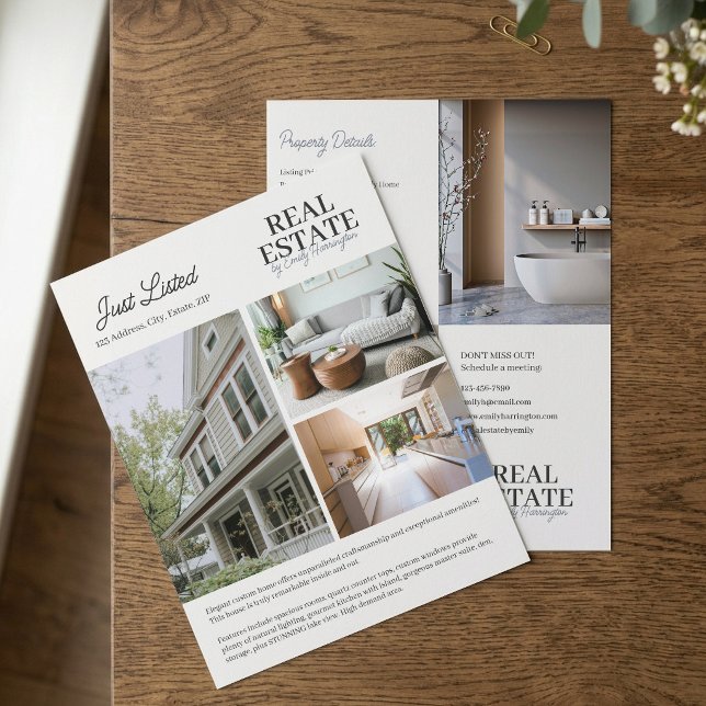 Modern Förmedlande Neutral Fastighetsmäklare Reklamblad (Skapare uppladdad)