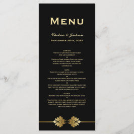 Modern Formell Black Guld Bröllop-meny Meny