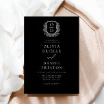 Modern Formell Blommigt Vapensköld Monogram Bröllo Inbjudningar<br><div class="desc">Fånga det väsentliga i sofistikeringen med en formgivning av en vapensköld i blommigten som är monogram för bröllop. Den här eleganten blandar motiv för tidlös blommigt och en vapensköld för personlig i monogrammet gör att du kan finslipa din bröllop-dekoration och ditt kontorsmaterial. Konstruktionen är perfekt för par som vill ha...</div>
