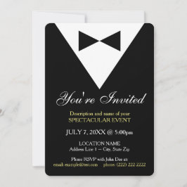 Modern formell inbjudan till svart turx, minimal d