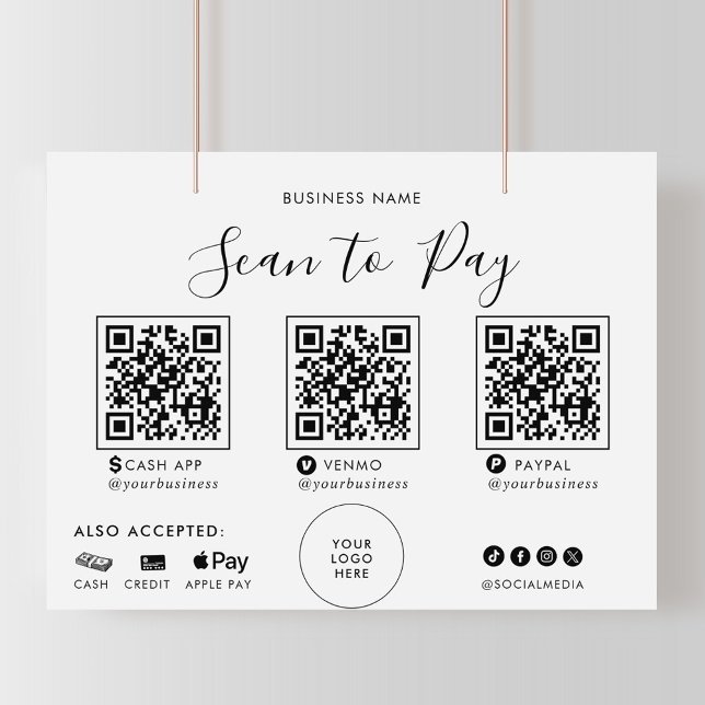 Modern formell Kalligrafi QR-sökning för att Betal (Skapare uppladdad)