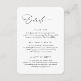 Modern formell minimal Elegant bröllop Tilläggskort