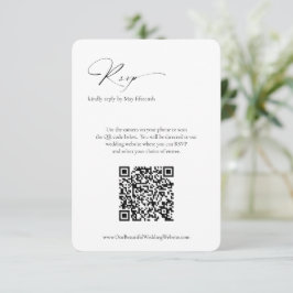 Modern formell minimal QR-kod Elegant bröllop OSA Kort
