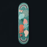 Modern former Girly Rainbow Monogram Mini Skateboard Bräda 18,5 Cm<br><div class="desc">Roligt och moderna former med regnbågar,  fjäril och ladybug gör en coola perfekt på stadsplanet för alla skateboarder. Lägg till initialer i monogrammet för att markera ditt ställe. Perfekt för sidopromenader och de som kärlek ska åka till rör.</div>