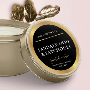 Modern förpackning med ljus- och Guld-cirkulär Runt Klistermärke