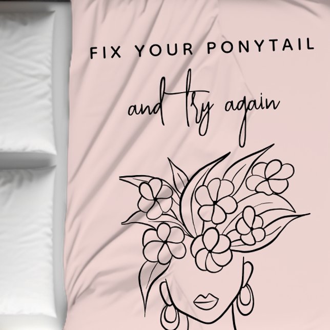 Modern  Försök igen Kvinnor med blommor Fleecefilt (Skapare uppladdad)