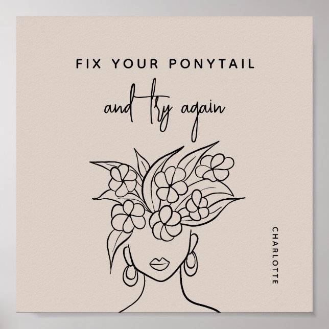 Modern Försök igen Kvinnor med blommor, Personlig Poster (Framsidan)