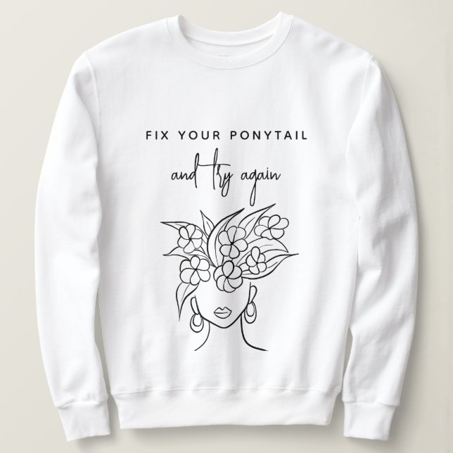 Modern Försök igen Kvinnor med blommor T Shirt (Design framsida)