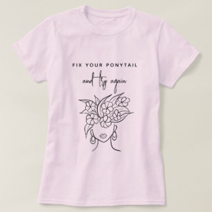 Modern Försök igen Kvinnor med Plant Sketch T Shirt