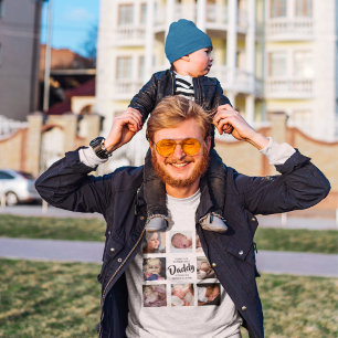 Modern Första Fars dag Fotokollage T Shirt