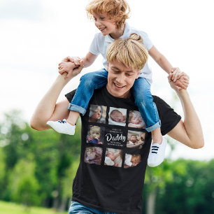 Modern Första Fars dag Fotokollage T-Shirt