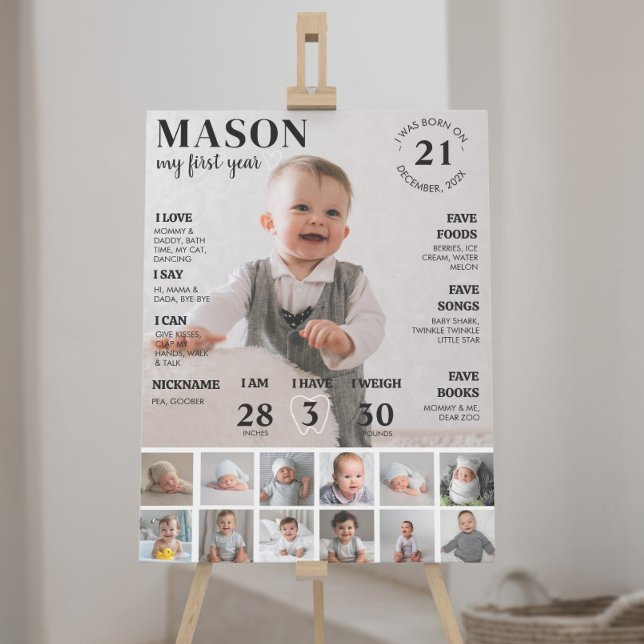 Modern första födelsedag - fotomilstolpe Poster (Skapare uppladdad)
