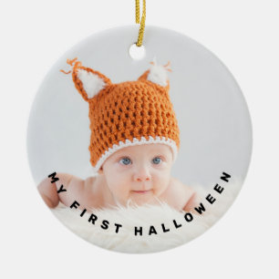 Modern första Halloween-foto Julgransprydnad Keramik