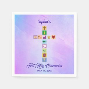 Modern första Heligans gemenskap Färga Kor-symbole Pappersservett
