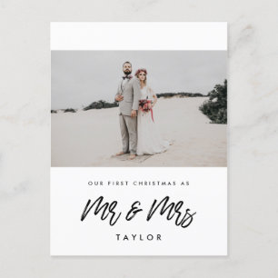 Modern första jul som Mr och Mrs. Vykort