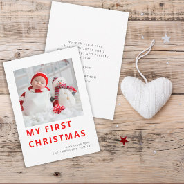 Modern första julfoto i Baby Julkort