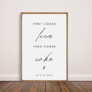 Modern första Kom Kärlek och sedan Cake Bröllop Ca Poster
