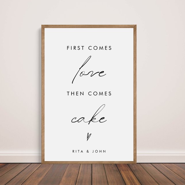 Modern första Kom Kärlek och sedan Cake Bröllop Ca Poster (Skapare uppladdad)