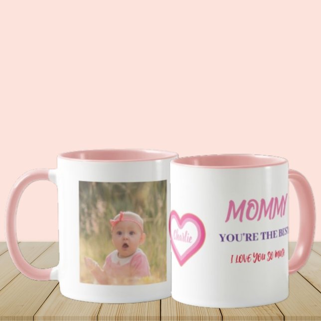 Modern första MAMMA-skriptfoto av Mors dag Cute Mugg (Skapare uppladdad)