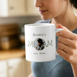 Modern Första Mors Dag Mom Upprättad Foto Kaffemugg
