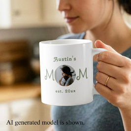 Modern Första Mors Dag Mom Upprättad Foto Kaffemugg