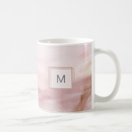 Modern första Pastel Rosa Push Stroke Mugg