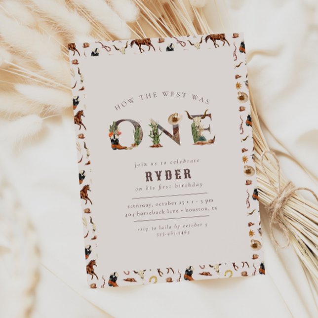 Modern första rodeo Westerna bojor 1:a födelsedag Inbjudningar (Skapare uppladdad)