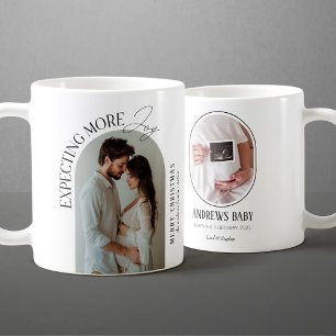 Modern Förväntar sig mer glädje Baby Foto Jul Kaffemugg